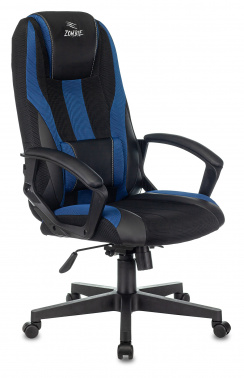Кресло игровое Zombie 9 черный/синий текстиль/эко.кожа крестовина пластик ZOMBIE 9 BLUE